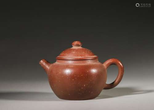 A red clay teapot,Qing Dynasty,China