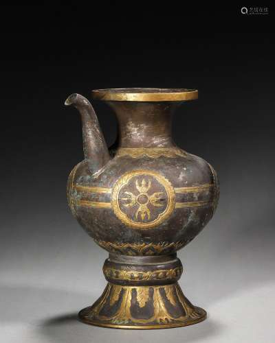 A gilding silver pot,Qing Dynasty,China