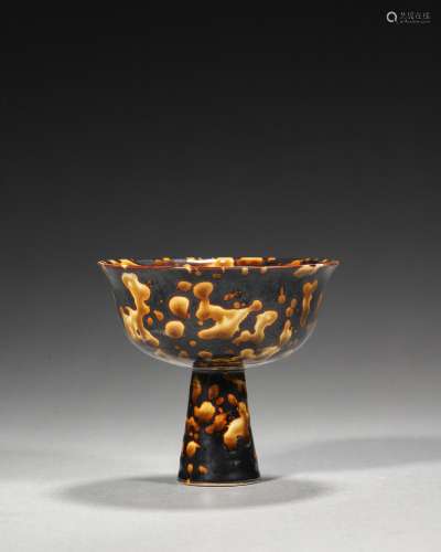 A glazed Jizhou kiln porcelain cup,Song Dynasty,China