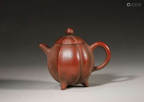 A red clay teapot