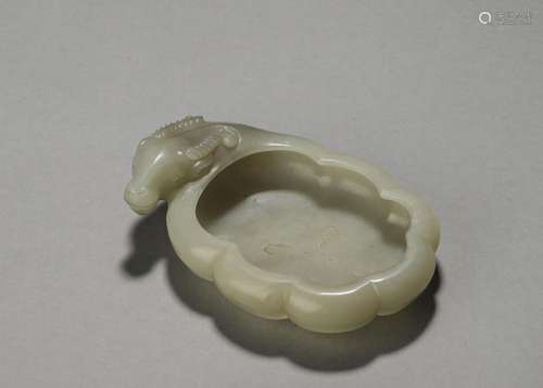 A jade goat head water pot  ,Qing Dynasty,China