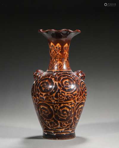 A Jizhou kiln porcelain vase,Song Dynasty,China