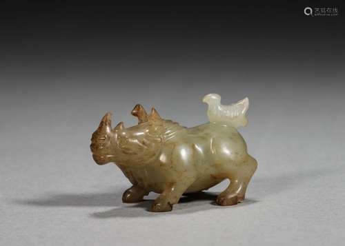 A jade rhinoceros ornament  ,Han Dynasty,China