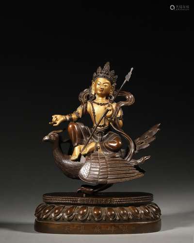 A gilding copper figure statue,Qing Dynasty,China