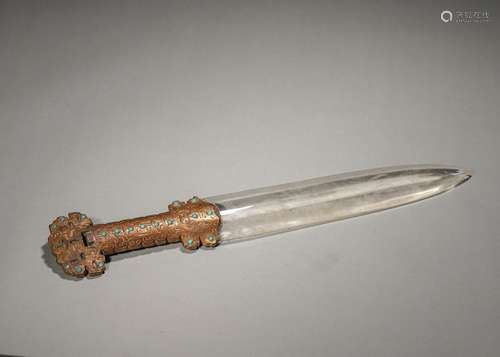 A gilding silver-inlaid crystal sword,Qing Dynasty,China