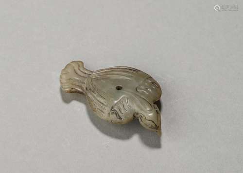 A phoenix bird shaped jade pendant  ,Liao Dynasty,China