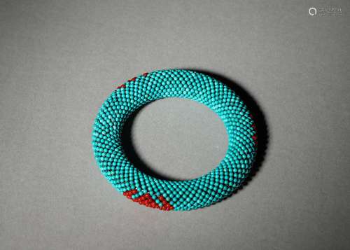 A turquoise bead bracelet,Qing Dynasty,China