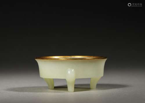 A basin shaped jade censer,Qing Dynasty,China