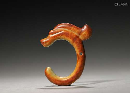 A Hongshan culture jade dragon ornament