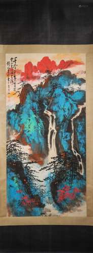 A Chinese landscape painting, Liu Haisu mark