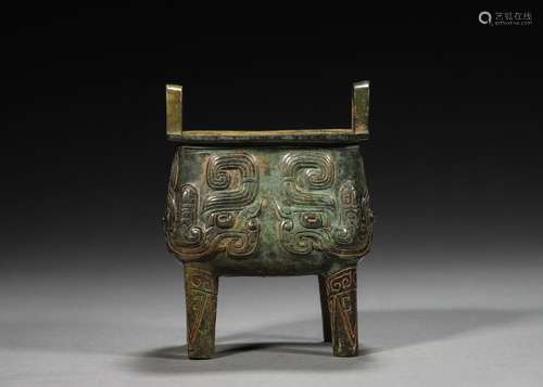 A taotie patterned bronze pot,Han Dynasty,China