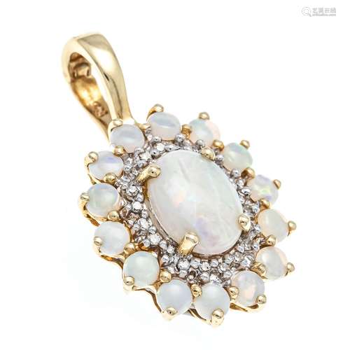 Opal diamond clip pendant GG 5