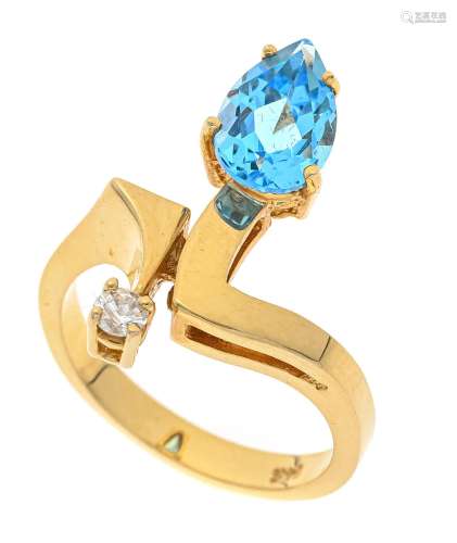 Blue topaz ring GG 585/000 wit