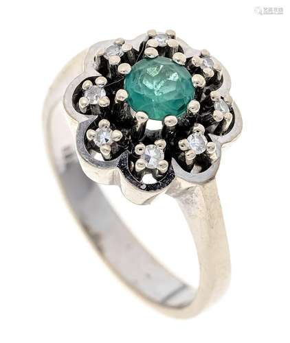 Emerald diamond ring WG 585/00