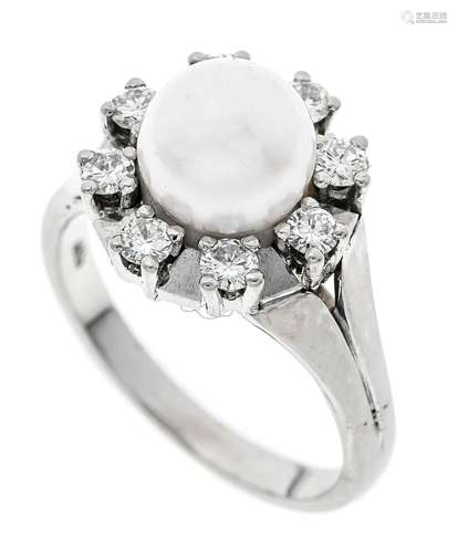 Pearl-cut diamond ring WG 585/