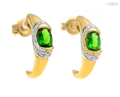 Chrome diopside diamond earrin