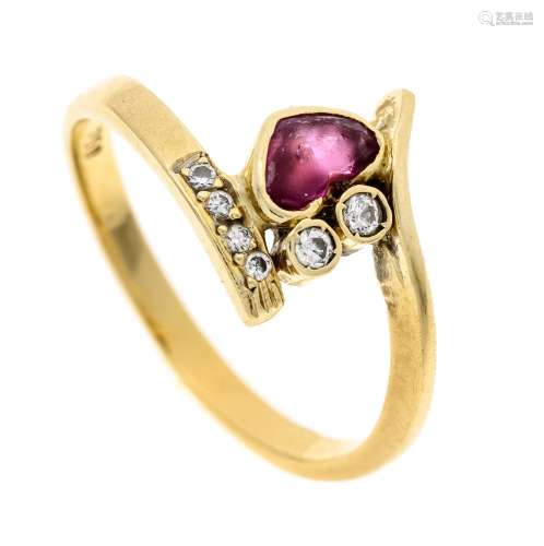 Ruby heart ring GG 750/000 wit