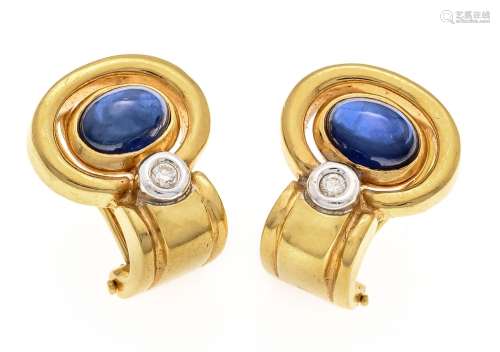 Sapphire diamond clip earrings