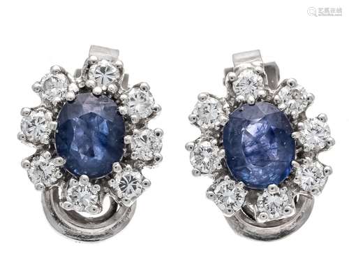 Sapphire diamond earclips WG 5