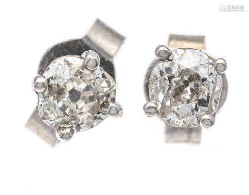 Old-cut diamond stud earrings