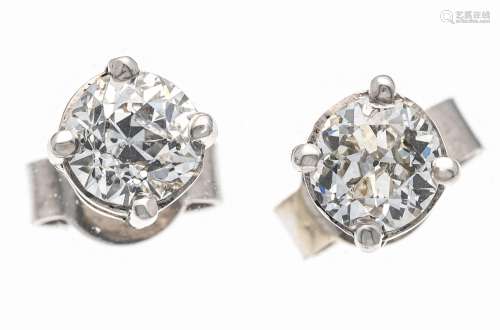 Old-cut diamond stud earrings