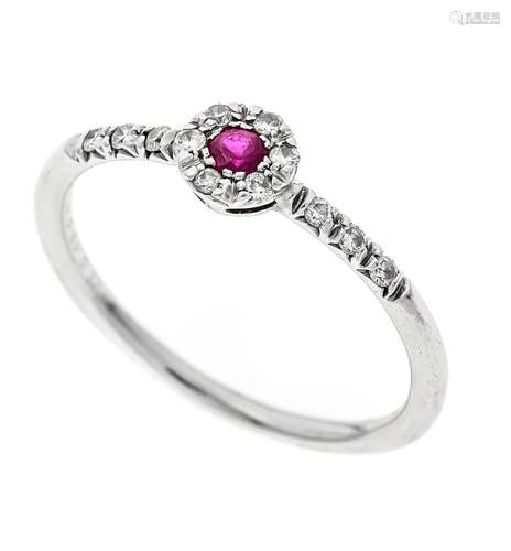 Ruby diamond ring WG 750/000 w