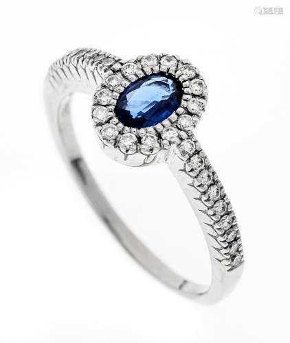 Sapphire diamond ring WG 750/0