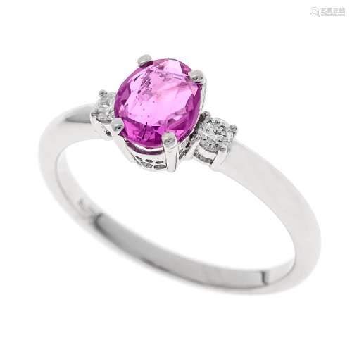 Pink sapphire diamond ring WG