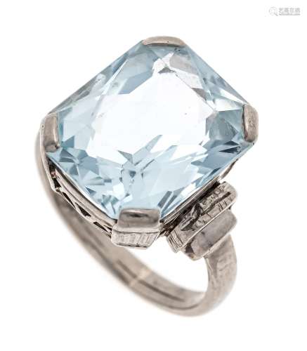 Aquamarine ring WG 750/000 wit