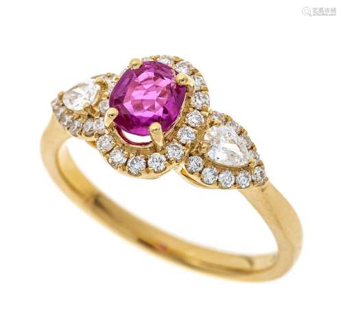 Ruby diamond ring GG 750/000 w