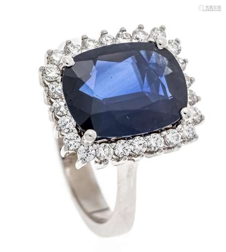 Sapphire diamond ring WG 750/0