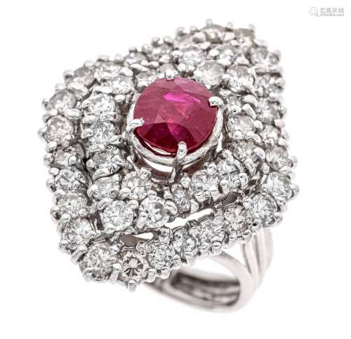 Opulent ruby-brilliant ring WG