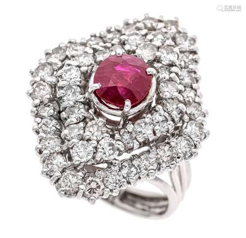 Opulent ruby-brilliant ring WG