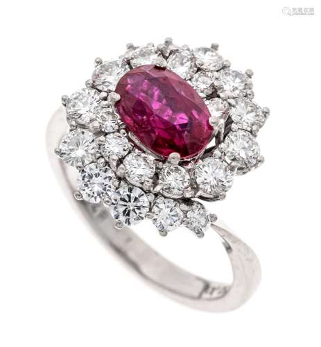 Ruby-cut diamond ring WG 750/0