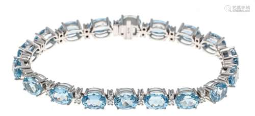 Aquamarine diamond bracelet WG
