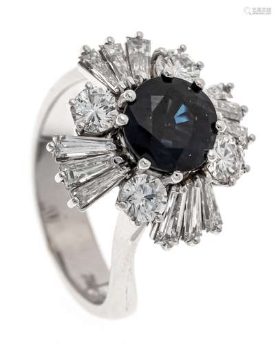 Sapphire-brilliant ring WG 750