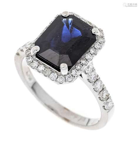 Sapphire diamond ring WG 750/0