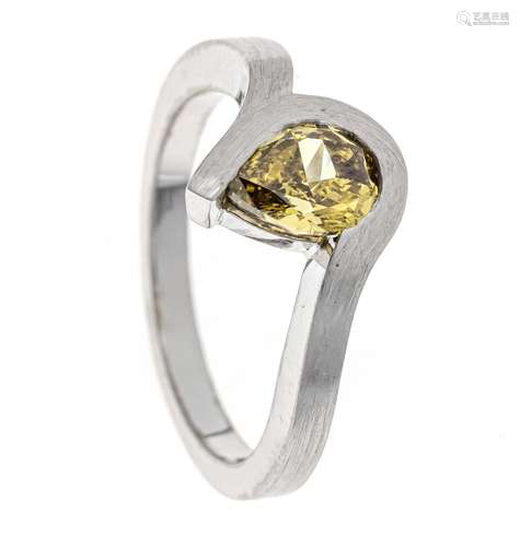 Fancy diamond ring WG 750/000