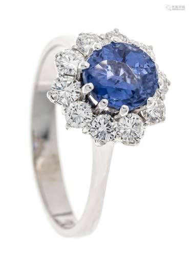 Sapphire diamond ring WG 750/0