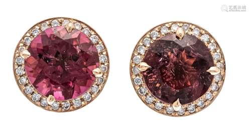 Rubellite diamond earrings RG