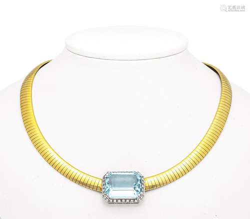 Aquamarine brilliant-cut neckl