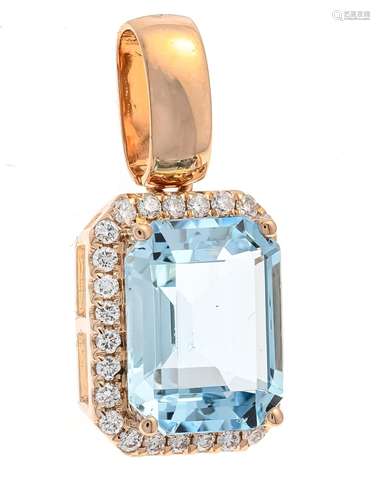 Aquamarine diamond pendant RG