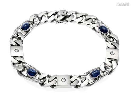 sapphire diamond bracelet WG 7