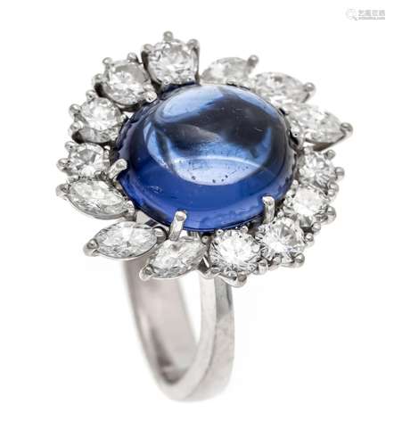 Sapphire diamond ring WG 750/0