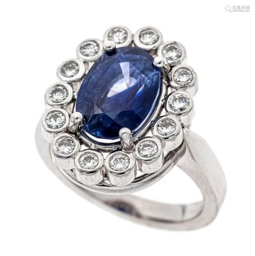 Sapphire diamond ring WG 750/0