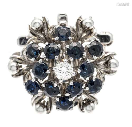 Sapphire-brilliant pendant/bro