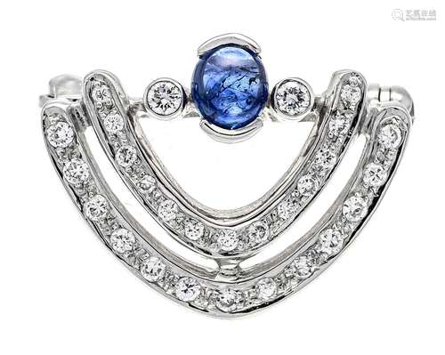 Sapphire diamond brooch WG 585