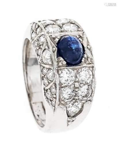 Sapphire diamond ring WG 750/0