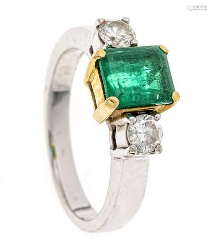 Emerald diamond ring WG/GG 750