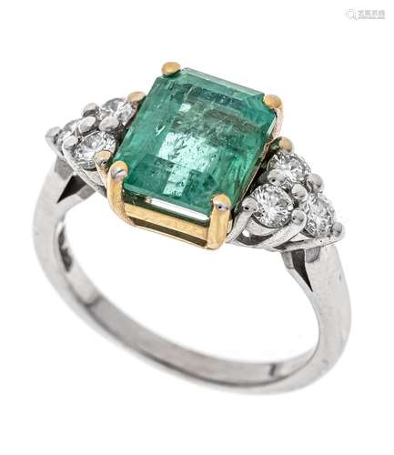 Emerald diamond ring WG/GG 750